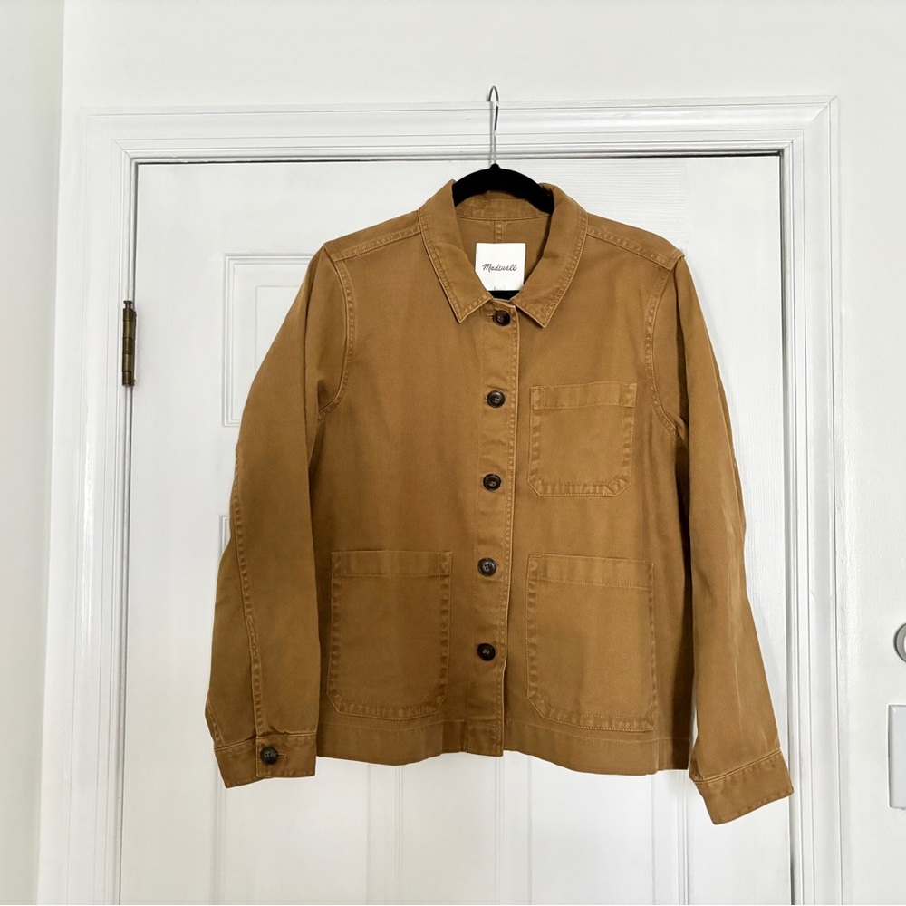 Madewell Garment-Dyed Ashwood Chore Coat in Dark Tobacco Size L